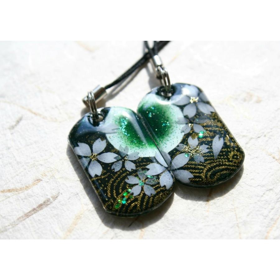 絵柄がつながるペアアクセサリー『津』和柄 桜 工芸 職人 ネックレス