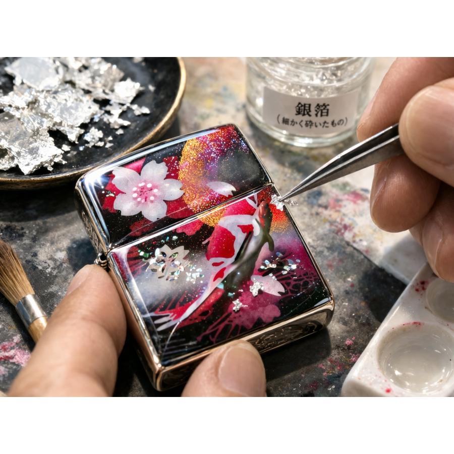 【桜色】ペアzippo「宇」 匠の技！桜色限定ジッポ！職人の手作り！和柄オリジナル商品です！2商品購入で送料無料！の画像