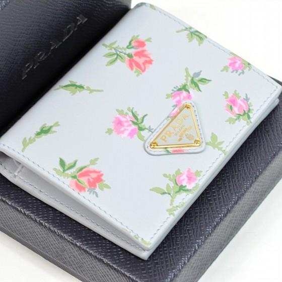 PRADA（プラダ） 【未使用品】プラダ 1MV204 二つ折り 財布 花柄