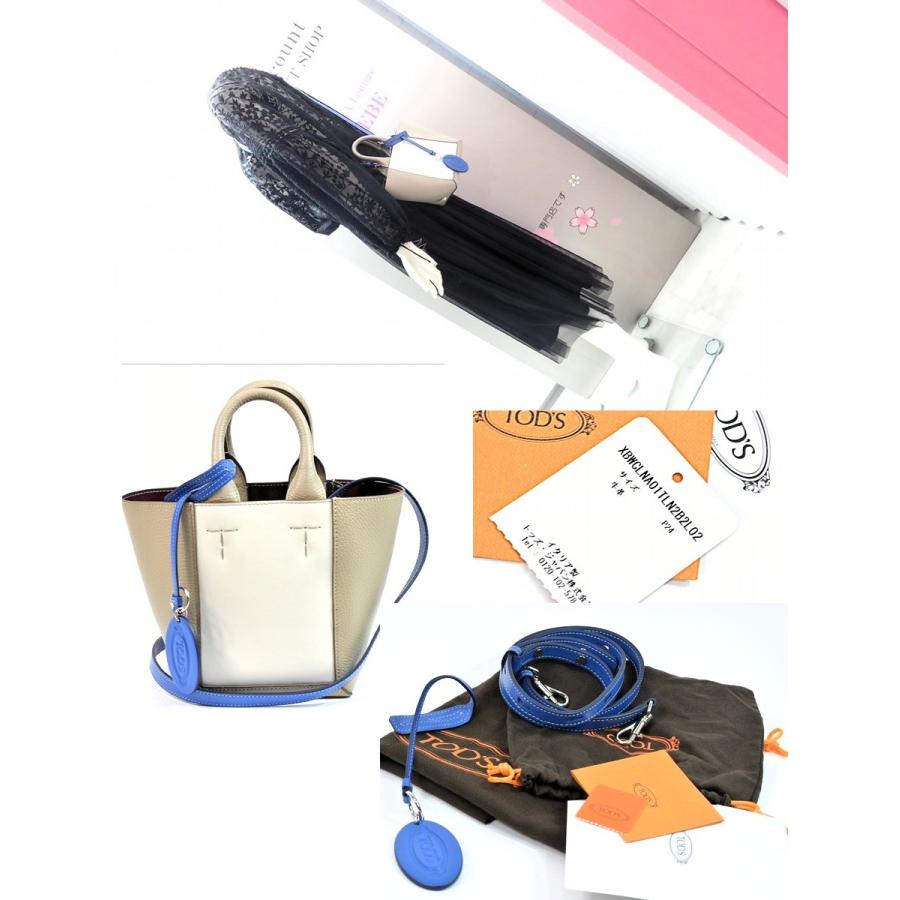 TOD’S トッズ ダブル アップ バッグ ミニ ハンドバッグ ショルダーバッグ TOD'S（トッズ） TOD'S ダブルアップ レザー＆キャンバス ショッピング