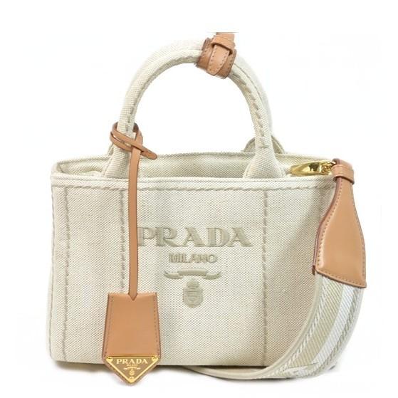 PRADA 【美品】プラダ 1BA038 カナパ リネンブレンド ミニ 