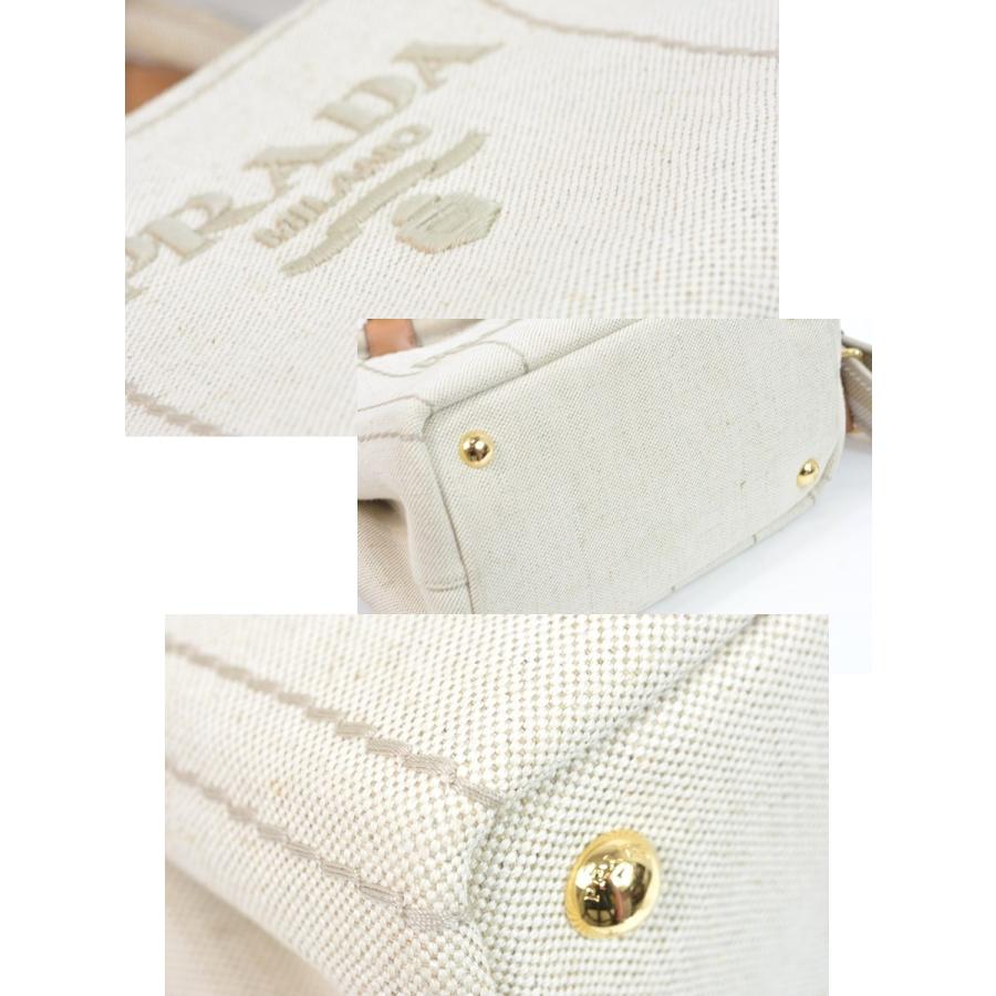PRADA（プラダ） 【美品】プラダ 1BA038 カナパ リネンブレンド ミニ