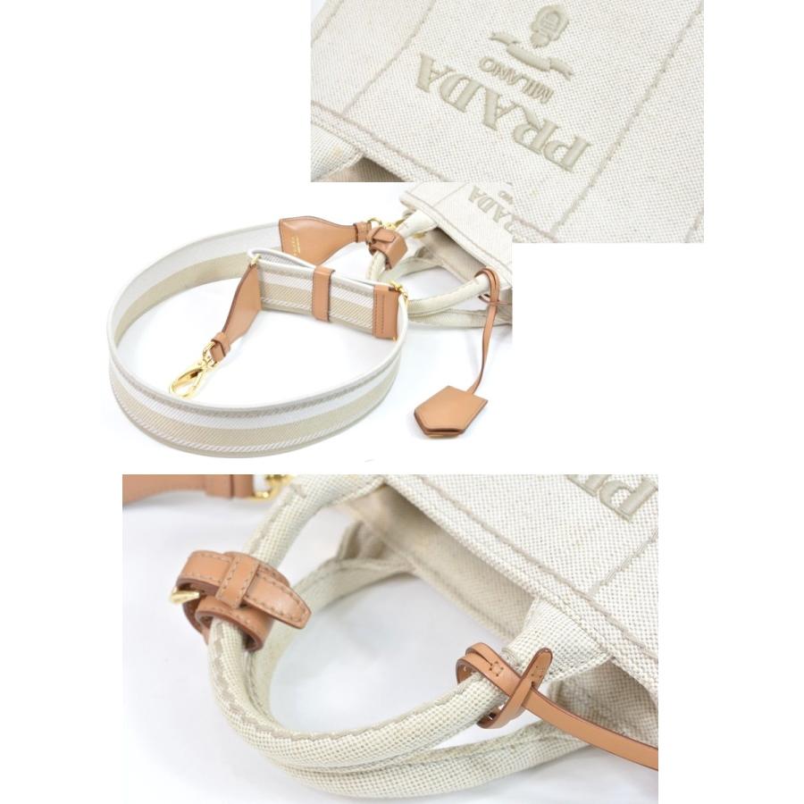 PRADA（プラダ） 【美品】プラダ 1BA038 カナパ リネンブレンド ミニ