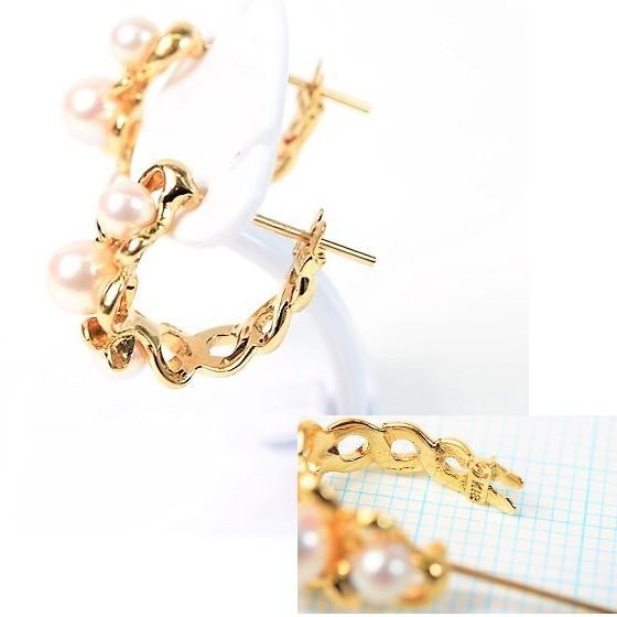 TASAKI 【美品】タサキ 田崎真珠 K18 パール ピアス : サクラ