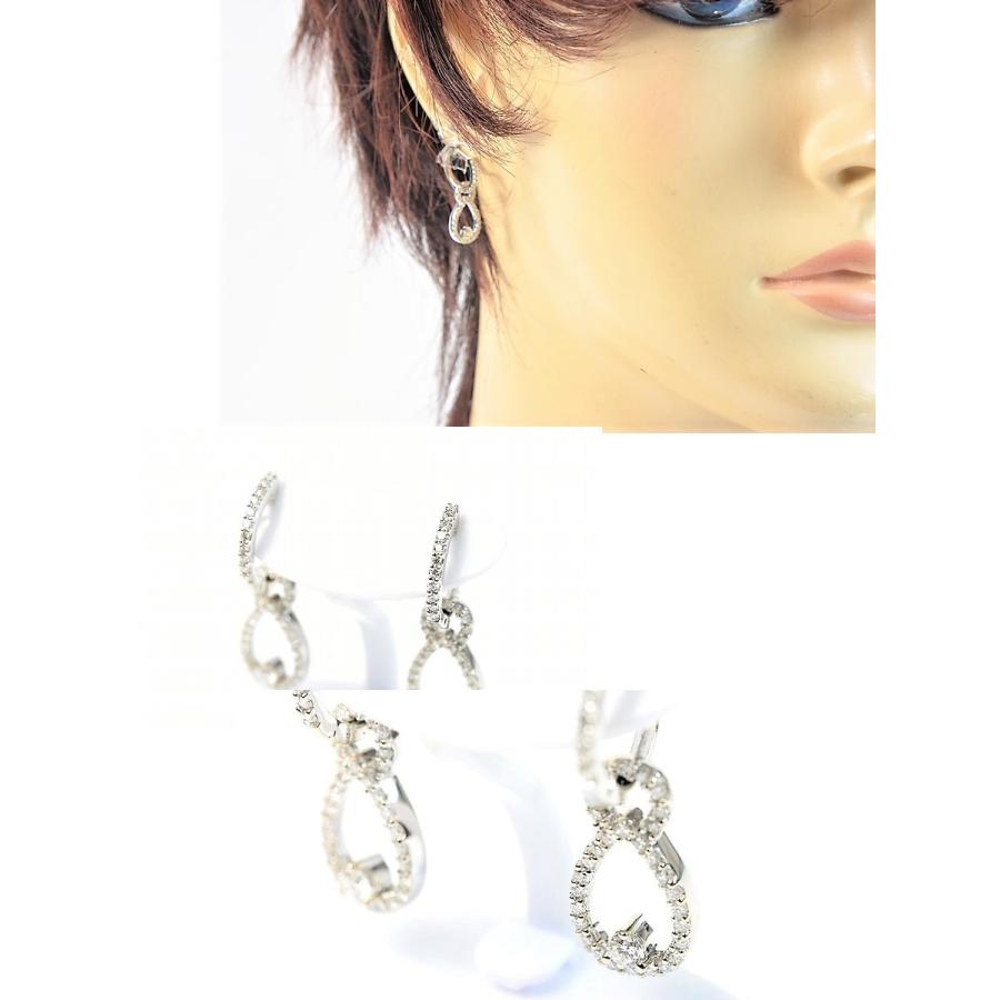 ポンテヴェキオ K18WG ダイヤ 片耳ピアス K18WGダイヤモンドピアス