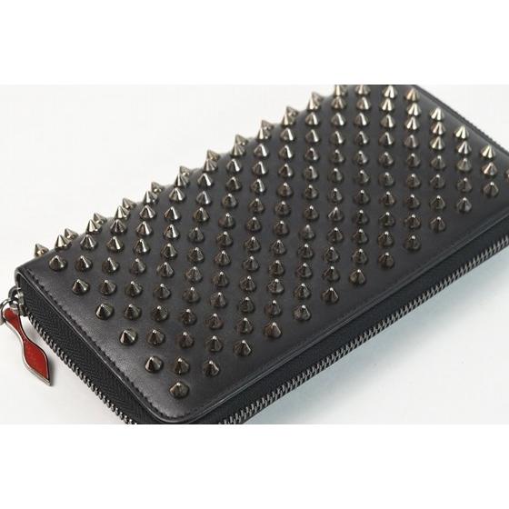 【美品】クリスチャンルブタン 長財布 パネトーネ ラウンド レザー ブラック Christian Louboutin 【超美品】クリスチャン ルブタン 財布
