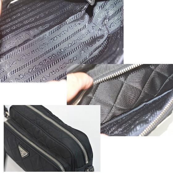 美品】 プラダ 1BH027 バッグ カメラバッグ ショルダー キルティング