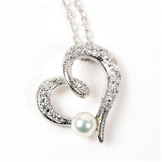 【現行美品】ミキモト　パールネックレス　k18WG ダイヤ MIKIMOTO（ミキモト） 【美品】ミキモト K18WG ダイヤ パール