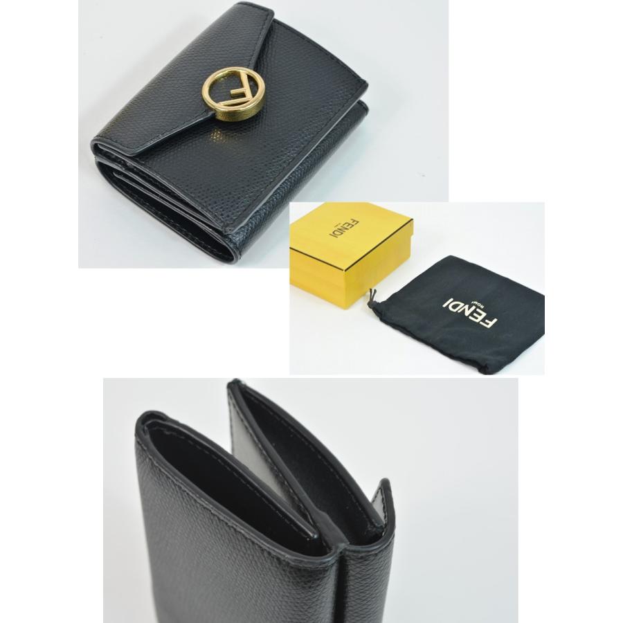 FENDI フェンディ マイクロ コンパクトウォレット 8M0395 三つ折り財布 ブラック 中古B 【送料無料】 A-8923【質屋出品】 FENDI（フェンディ） 8M0395 A18B カーフ 三つ折り財布 コンパクト