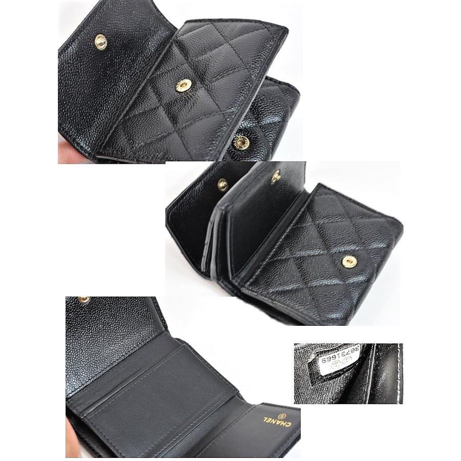 超美品】 シャネル スモール フラップウォレット 三つ折り コンパクト  