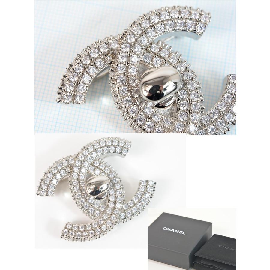 CHANEL シャネル ブローチ ココマーク ターンロック ラインストーン
