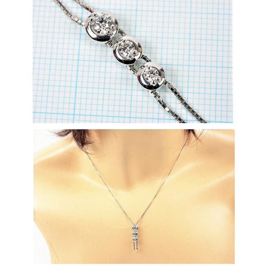 美品】タサキ 田崎真珠 K18WG ダイヤ ネックレス トリロジー  
