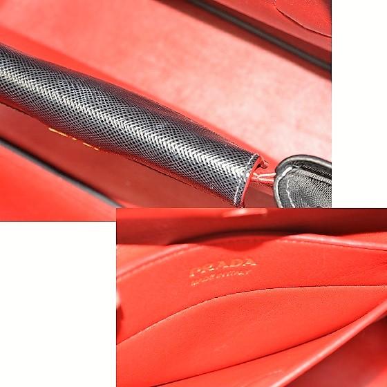 ✨新品級✨PRADA プラダ◆フルレザー◆ゴールドロゴ◆黒ブラック×赤レッド 中古・古着通販】PRADA (プラダ) クロスベルトショートブーツ7