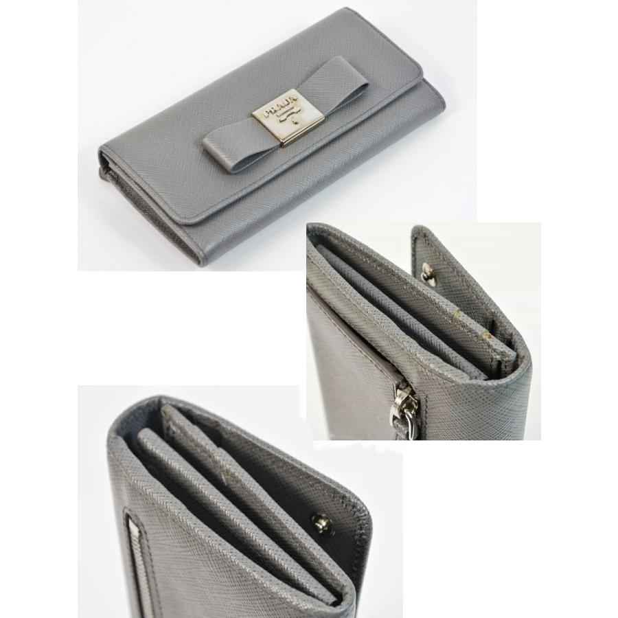 PRADA(プラダ) 長財布 - 1MH132 リボン PRADA（プラダ） 【美品】プラダ 財布 二つ折り 長財布 リボン 1MH132