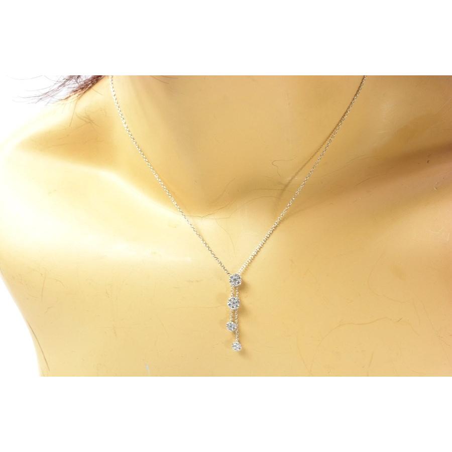 美品】ポンテヴェキオ ネックレス K18WG ダイヤネックレス 