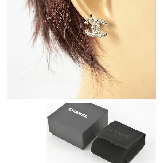 CHANEL 【新品】シャネル ピアス ココマーク ラインストーン C20