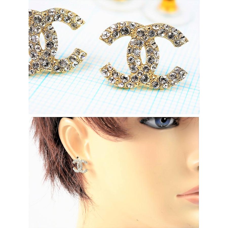 CHANEL 【新品】シャネル ピアス ココマーク ラインストーン C20