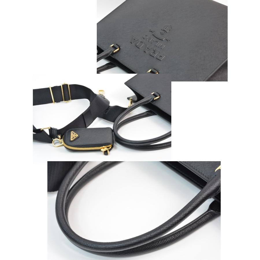 美品　プラダ　サフィアーノ トートバッグ　2VG101　ショルダーストラップ　黒 PRADA（プラダ） 【新品同様】プラダ 1BA335 サフィアーノ トート