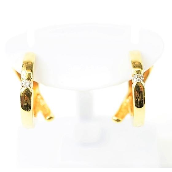 スタージュエリー ダイヤ フープ ピアス K18 DIAMOND CLICK HOOP PIERCED EARRING(片耳用)(2ZP1586)K18