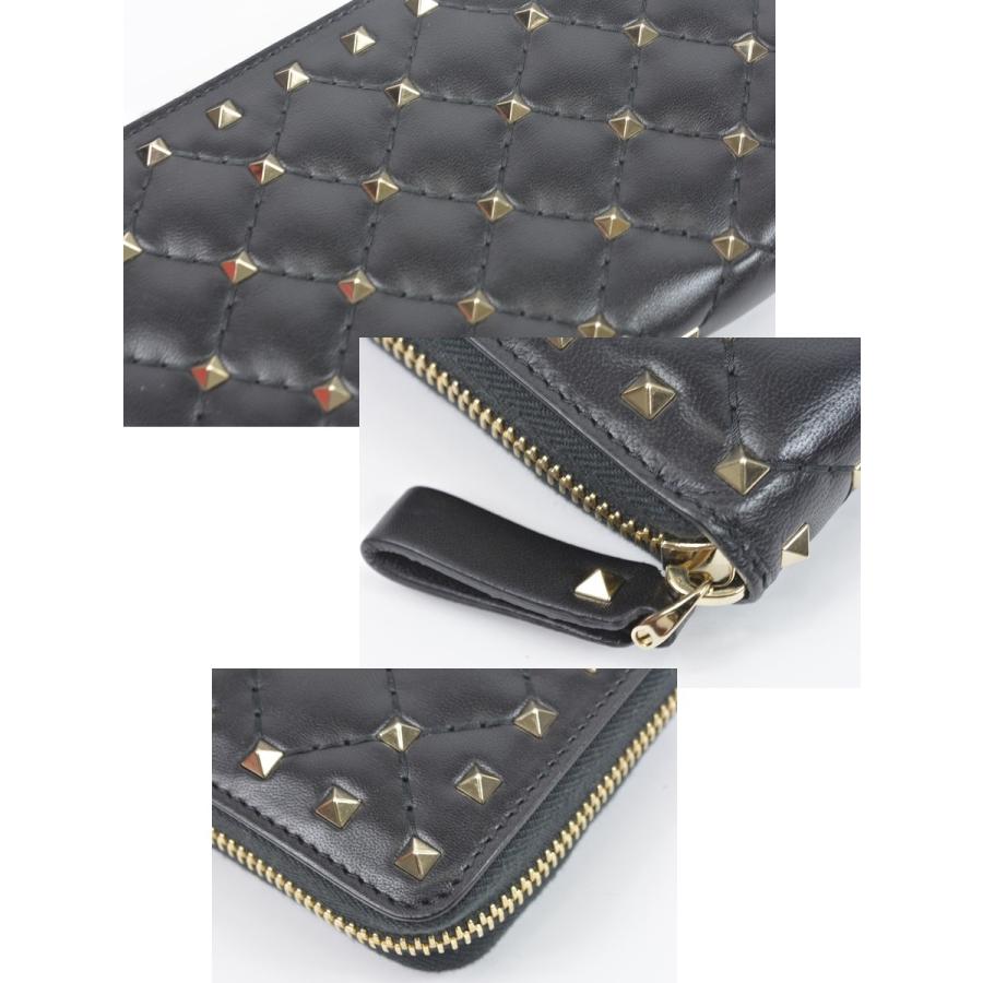 ヴァレンティノ ガラヴァー二 ロック スタッズ ラウンドファスナー 長財布 財布 長財布 レディース メンズ 本革 グリッター ラウンド