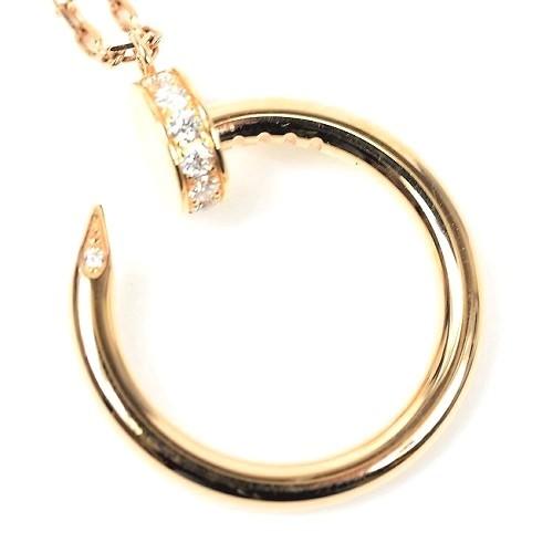 美品 カルティエ ジュスト アン クル ネックレス K18YG ダイヤ Cartier（カルティエ） 【超美品】カルティエ ジュストアンクル ダイヤ