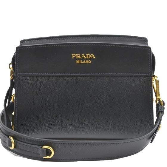プラダ PRADA エスプラナードバッグ 1BH043 ショルダーバッグ 2WAY サフィアーノ グレー ブラック ゴールド金具 レディース【中古】【ABランク】 プラダ PRADA エスプラナードバッグ 1BH043 ショルダーバッグ
