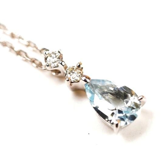 4℃（ヨンドシー） 【超美品】4℃ ネックレス K10 アクアマリン 