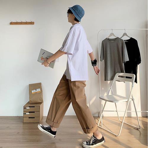 最高 Tシャツ カットソー Xl ホワイト メンズ シンプル 無地 ビッグシルエット Tシャツ ストリート カジュアル ダンス ロック 大きめドロップショルダー ファッション Www Threeriversofs Com