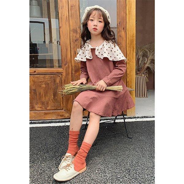 楽天ランキング1位 子供服ワンピース女の子長袖子供ドレスdressキッズ春秋膝丈ワンピース折り襟ドット柄韓国子供服ジュニアカジュアルおしゃれ可愛い通学着新品 ワンピース チュニック サイズ 140 Www We Job Com