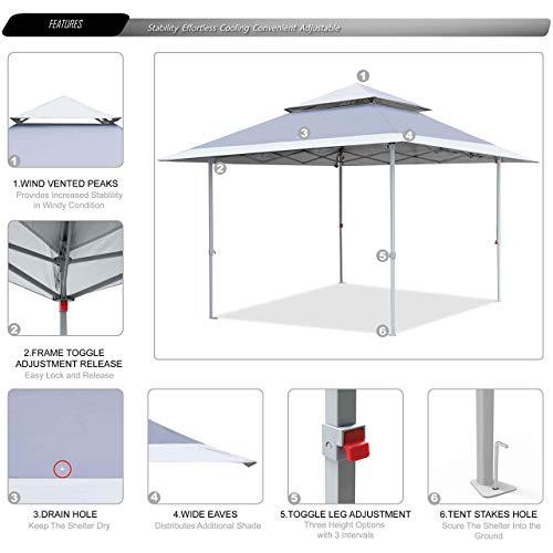 ABCCANOPY ワンタッチタープテント 3mx3m センターロック付き簡単テント 高強度 