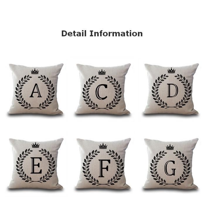 クッションカバー アルファベット 45×45 インテリア おしゃれ 上品