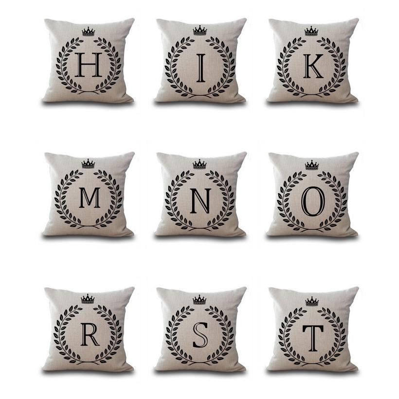 クッションカバー イニシャル アルファベット S クッションカバー アルファベット 45×45 インテリア おしゃれ 上品