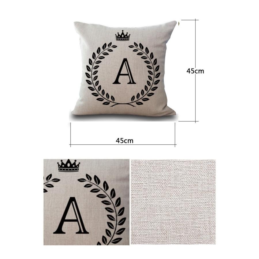 クッションカバー アルファベット 45×45 インテリア おしゃれ 上品