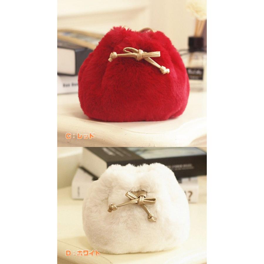 ポシェット 巾着 子供 キッズ ファー 柔らかい もこもこ 園児 幼児