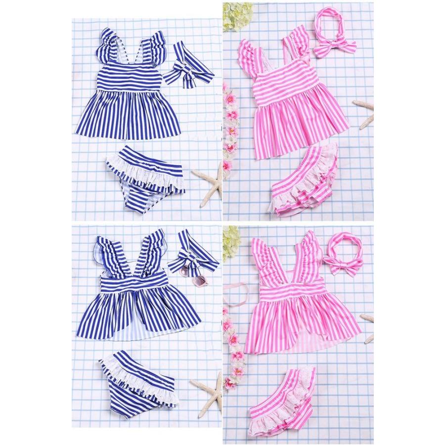 お待たせ 水着子供 女の子 セパレート ワンピ 3点セット ボーダー かわいい 90 100 110 1 子供 夏 サマー メール便 送料無料 期間限定値下げ Swb 015 Columbiatools Com
