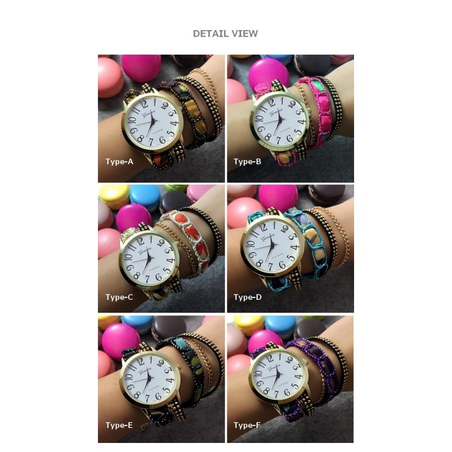 腕時計 ボタニカル柄 レディース ブレスレット バングル