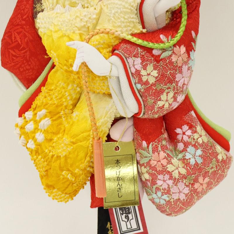 羽子板 羽子板単品 かのこ刺繍 13号 高さ42cm 鹿の子絞り×刺しゅう 2024-tst021の画像