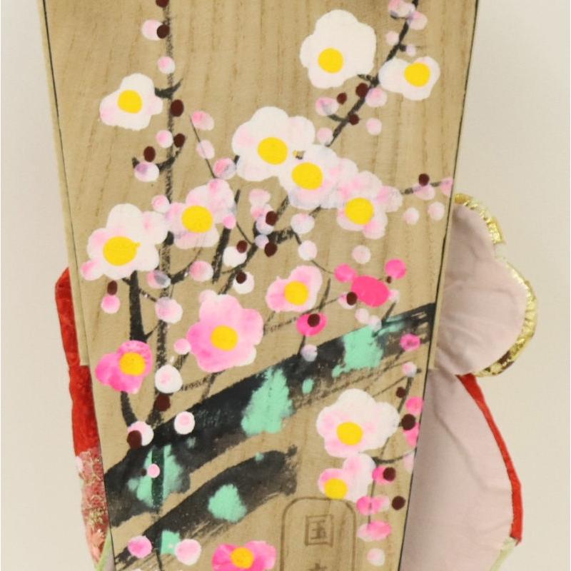 羽子板 羽子板単品 かのこ刺繍 13号 高さ42cm 鹿の子絞り×刺しゅう 2024-tst021の画像