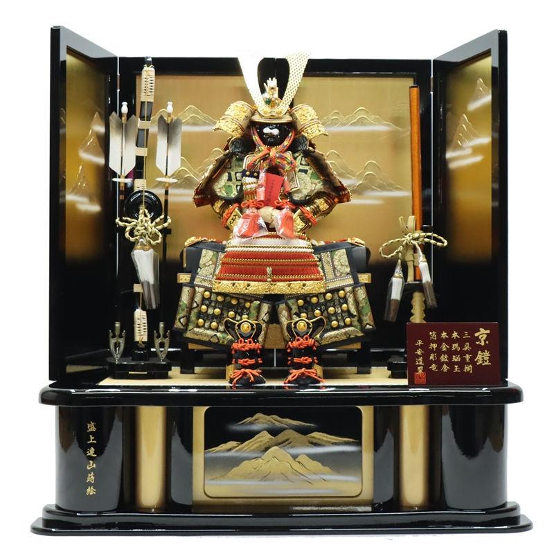 五月人形 鎧飾り高床飾 平安道翠作 8号 極上連山 2024-yb076 幅90cm