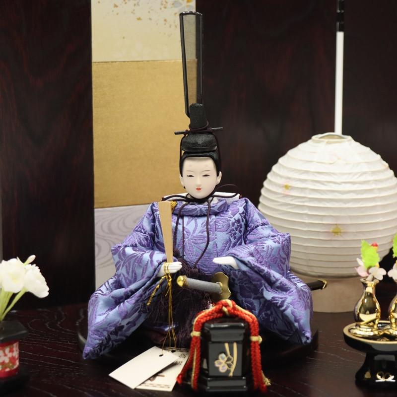 雛人形 親王平飾り 黒塗り屏風 西陣織 新品未使用 展示品 雛人形 親王平飾り 遥香 望月紀彦 柳 親王 有職雛 箔チラシマホガニー