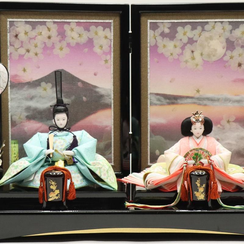 雛人形 親王平飾り 優雅雛 尊正 小三五 親王 手描京友禅小桜ぼかし