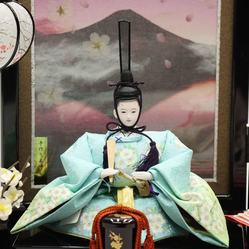 雛人形 親王平飾り 優雅雛 尊正 小三五 親王 手描京友禅小桜ぼかし