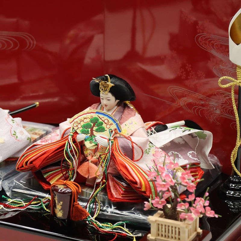 雛人形セット 東京久月 桜香雛 一秀作 さくら刺繍 収納飾り コンパクト 木製 雛人形 収納飾り 雛ごよみ 千匠 小三五 親王 桜刺繍 押し花屏風月桜の