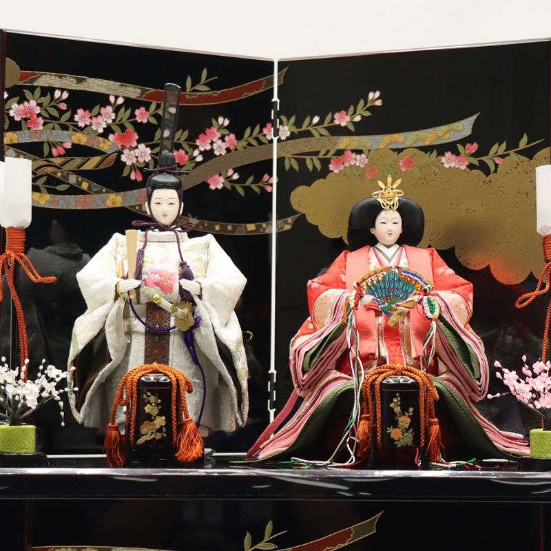 雛人形 収納飾り 雛ごよみ 千匠 小三五 立雛親王 桜刺繍 春風桜収納 