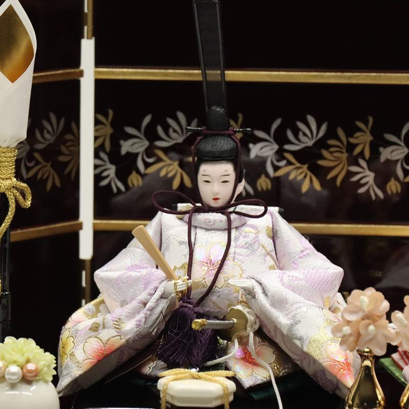 雛人形 収納飾り 夢雛 道翠 芥子 親王 金彩桜 カリノ引出し収納 2024