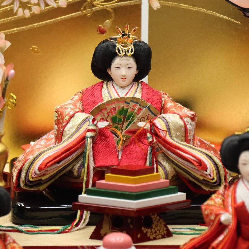 雛人形 収納飾り しずく 芥子親王 柳官女 流水花丸収納三段 2024-yg109