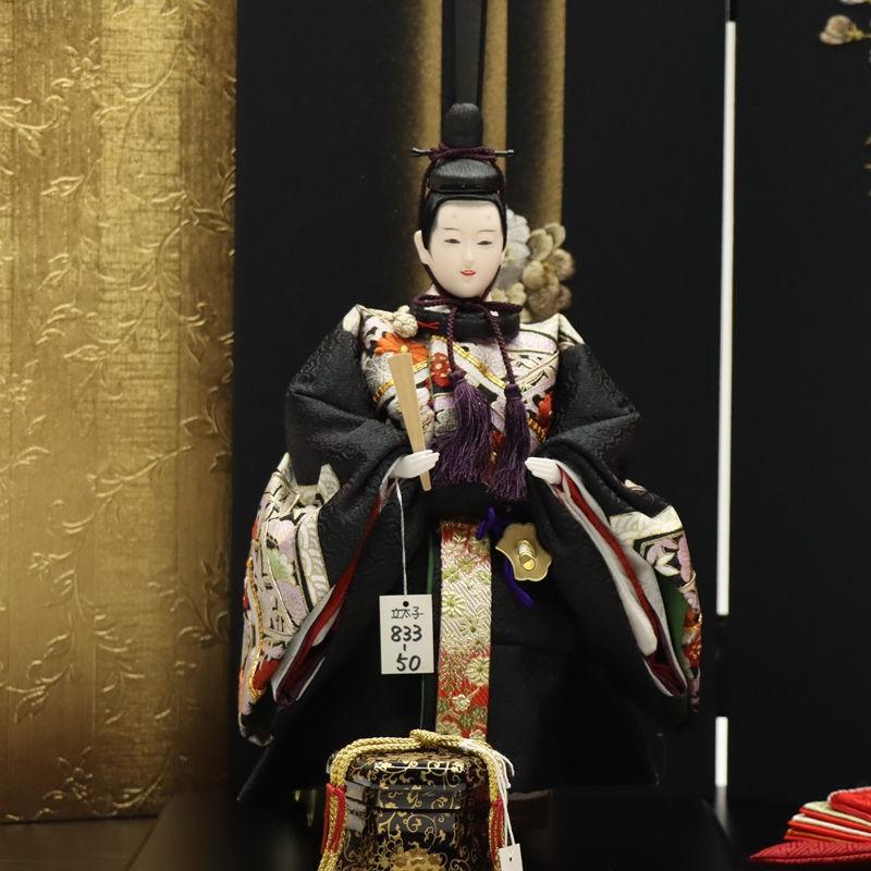 雛人形 親王平飾り 凛乃〜りんの 十番 立雛親王 金駒刺繍 ライン桜屏風
