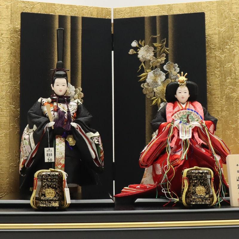 雛人形 親王平飾り 凛乃〜りんの 十番 立雛親王 金駒刺繍 ライン桜屏風