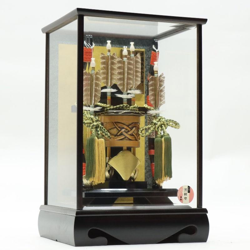 破魔弓 ケース飾り 天神 10号 重藤巻き弓 高さ49cm 黒檀塗りケース