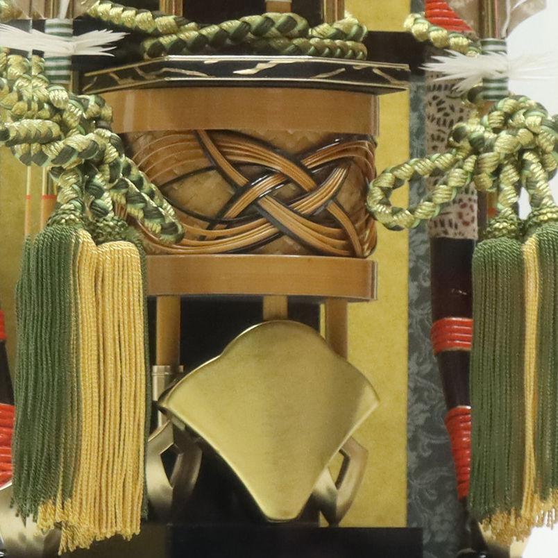 破魔弓 ケース飾り 天神 10号 重藤巻き弓 高さ49cm 黒檀塗りケース